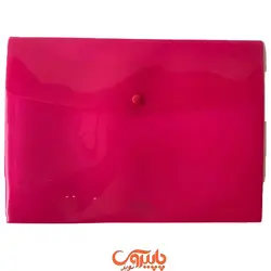 پوشه دکمه دار نگین ساده A4 سرخابی