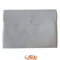 پوشه دکمه دار نگین ساده A4 طوسی