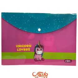 پوشه دکمه دار یونیکورن A4 صورتی 2 یونیکورن کد 6