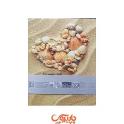 دفتر 80 خط دار سیمی جلد سخت لوتوس طرح صدف طرح قلب کرم کد 4