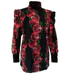 شومیز یلدایی زنانه طرح انار - فروشگاه پوشاک پاپیون شومیز یلدایی زنانه طرح انار