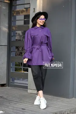 شوميز مانتويی جلو بسته