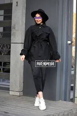 شوميز مانتويی جلو بسته