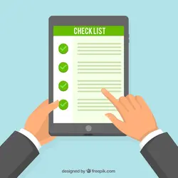 پس زمینه تبلت با چک لیست