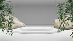 رندر مدرن سه بعدی تریبون سفید رندر با کیفیت بالا