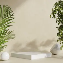 نمایشگر موکاپ تریبون با نمایش محصول، رندر سه بعدی