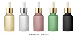 Dropper bottle set. Serum drop bottles, essential oil vial. Collagen essence eyedropper container, beauty treatment mockup. Realistic vapour aroma flask. Face care aging serum | مجموعه بطری قطره ای.بطری های قطره سرم ، ویال اسانس.کانتینر EyeDropper Essence Essence ، Mockup Threate.فلاسک عطر بخار واقع گرایانه.سرم مراقبت از صورت – آکادمی پرنیان طرح