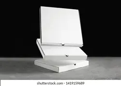 Pizza box mockup on the cement table and black background. Template can be used for your design | Mockup Box Pizza روی میز سیمان و پس زمینه سیاه.از الگوی می توان برای طراحی شما استفاده کرد – آکادمی پرنیان طرح