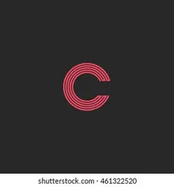 Letter logo C monogram pink broken line, typography graphic design element, business card emblem mockup | Letter Logo C Monogram Pink Broken Line ، عنصر طراحی گرافیک تایپوگرافی ، کارت ویزیت نماد Mockup – آکادمی پرنیان طرح