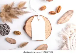 Rectangle white tag mockup on a white background with cotton string and boho decoration, dry plants, element for packing. Label product bohemian mockup copy space for text and natural eco design | Mockup برچسب سفید مستطیل بر روی یک پس زمینه سفید با رشته پنبه و دکوراسیون Boho ، گیاهان خشک ، عنصر بسته بندی.برچسب محصول Bohemian Mockup فضای کپی برای متن و طراحی طبیعی محیط زیست – آکادمی پرنیان طرح