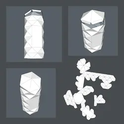 جعبه با جعبه بسته بندی قالب برش قالب برای هدیه غذا یا سایر محصولات روی پس زمینه سفید جدا شده آماده برای بسته بندی محصول طرح شما وکتور eps10 | موکاپ