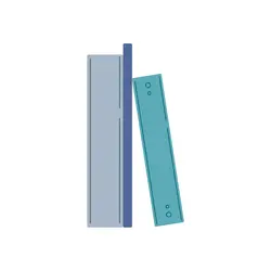 کتاب‌ها و پوشه‌ها کتاب‌های درسی کارتونی را روی هم چیده‌اند | موکاپ