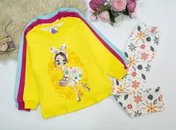 بلوز شلوار دختر با عینک آفتابی