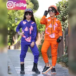 هودی شلوار پلنگ صورتی