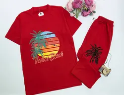 تیشرت شلوارک پسرانه طرح هاوایی