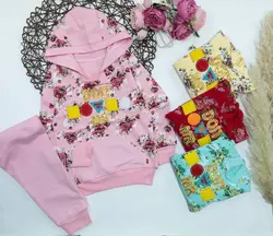 هودی شلوار دخترانه گلی