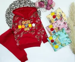 هودی شلوار دخترانه گلی