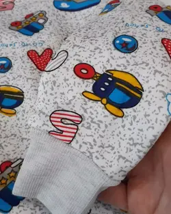 بلوز و شلوار توکرکی چاپی (دایناسور آبی، ماشین سفید)