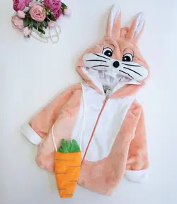 سویشرت تدی خرگوشی با کیف هویجی