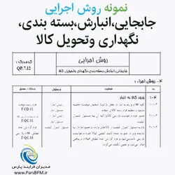 الگوی (نمونه) روش اجرايی جابجایی،انبارش،بسته بندی،نگهداری وتحويل كالا