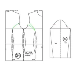 الگوی چاپ شده بالا تنه همه کاره با پنس عصایی ترک