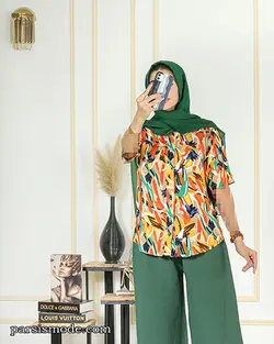 شومیز  طرح دار مداد رنگی ( 267256)