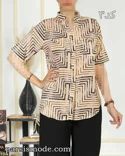 شومیز  طرح دار مداد رنگی ( 267256)