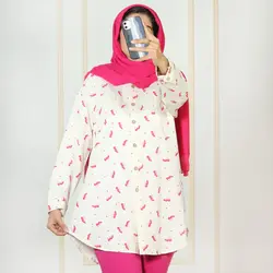 مانتو لینن یقه مردانه 2 جیب لیدی کد 227239