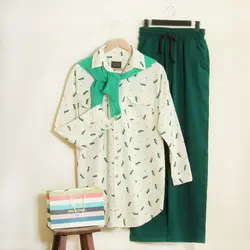 مانتو لینن یقه مردانه 2 جیب لیدی کد 227239