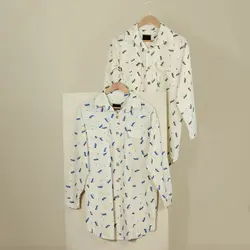 مانتو لینن یقه مردانه 2 جیب لیدی کد 227239