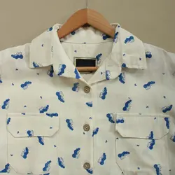 مانتو لینن یقه مردانه 2 جیب لیدی کد 227239