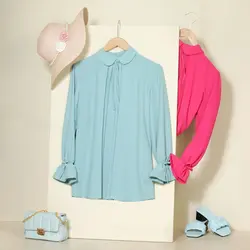 شومیز کرپ الیزه یقه ب ب کد 968128