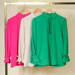 شومیز کرپ الیزه یقه ب ب کد 968128