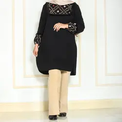 تونیک مشکی سینه خامه دوزی ابروبادی 957184