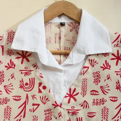 تونیک لینن یقه مردانه چاپی 32357