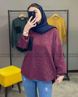 شومیز آنگورا تک جیب (928110)