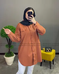 شومیز بغل زیپ رنگی ( 208174)