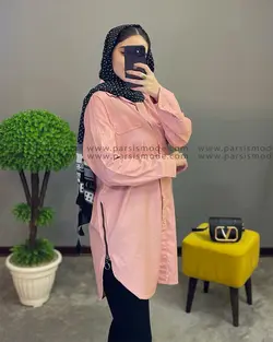 شومیز بغل زیپ رنگی ( 208174)