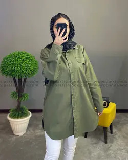 شومیز بغل زیپ رنگی ( 208174)