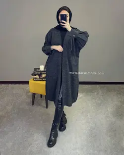 مانتو بلند آستین حلقه ای (217103)