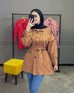 مانتو میکرو کمربند دار (209135)