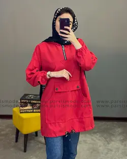 هودی جیب کانگورویی نیم زیپ (209163)