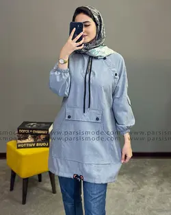 هودی جیب کانگورویی نیم زیپ (209163)