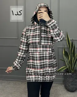 هودی چهارخانه کلاهدار (267106)