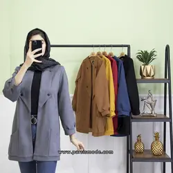 مانتو کتی یقه فلش (227164)