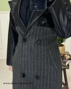 مانتو کشمیر چرم دوزی (208114)