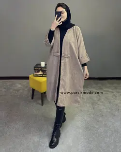 مانتو مخمل آستین پاکتی(217107)