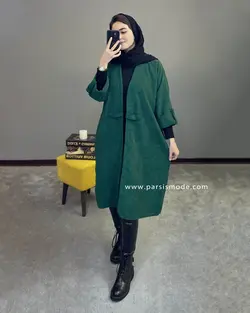 مانتو مخمل آستین پاکتی(217107)