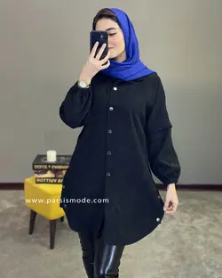 مانتو مخمل بغل دکمه(227104)