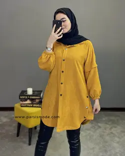 مانتو مخمل بغل دکمه(227104)